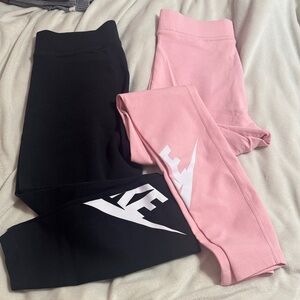 Nike Black and Pink Leggings Set